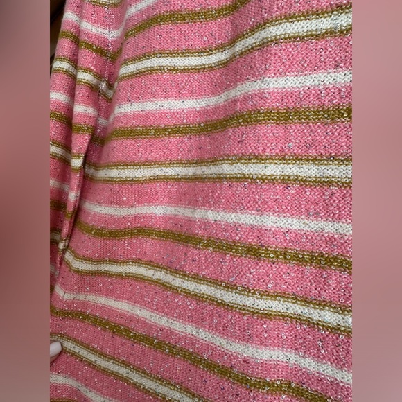 Happy Sheep crew neck  NWT Size Medium Pink-Green Sparkly with white stripes - Picture 6 of 10
